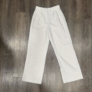 Abercrombie & Fitch Cream Striped Trousers